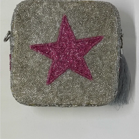 Pink Star Embellished Beaded Bag NWOT - Picture 2 of 5